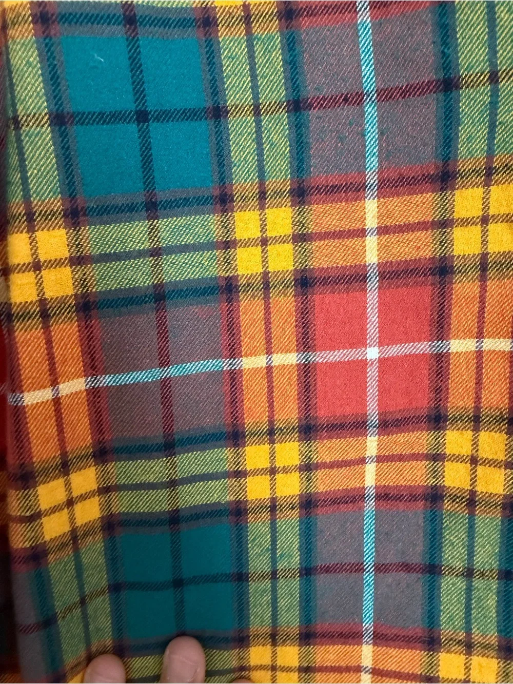 J. Crew Men’s Teal, Red & Yellow Plaid Button-Down Shirt